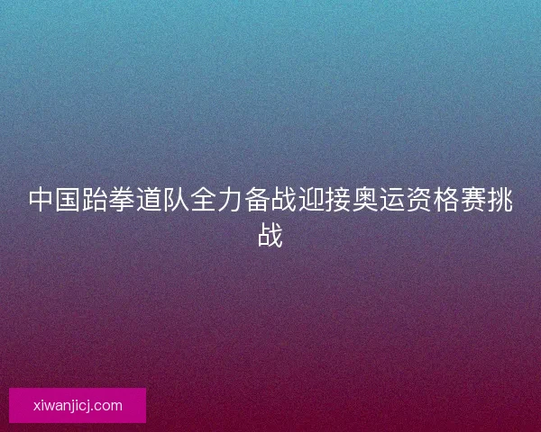 中国跆拳道队全力备战迎接奥运资格赛挑战